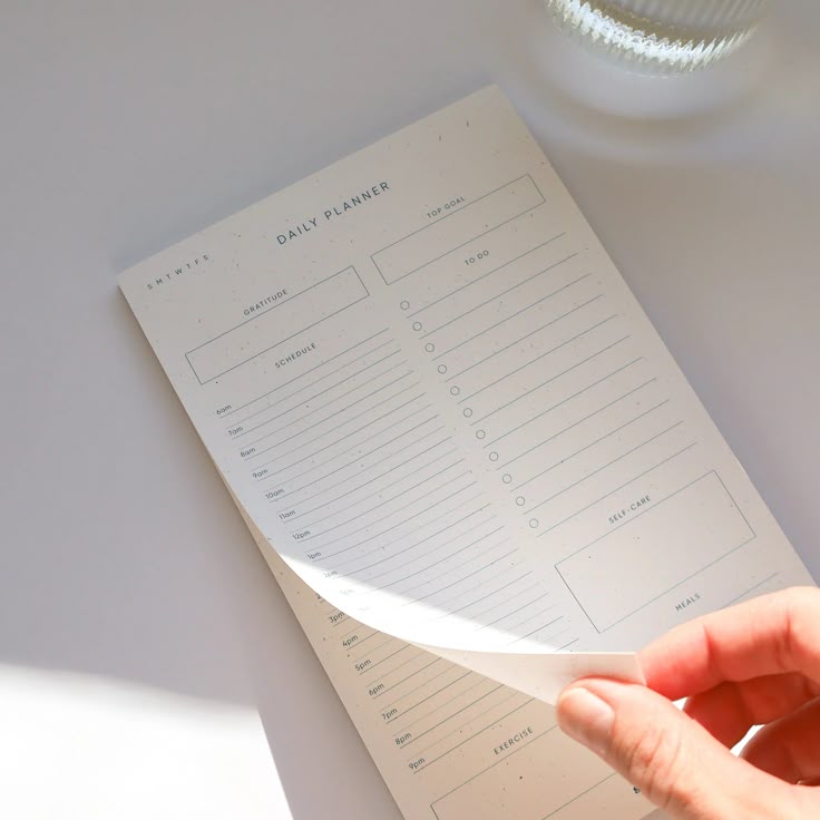 Daily planner with movement habit notes
